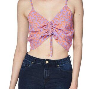 Women’s Roxy‎ Vibrant Light Strappy Crop Top Pink Orange Size Small S